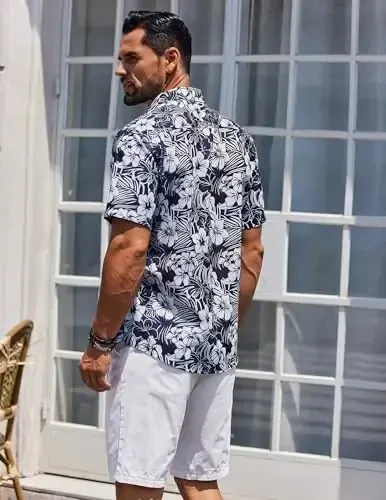COOFANDY Mens Hawaiian Shirts Short Sleeve Casual Button Down Tropical Beach Shirt - MODAZONE (1)