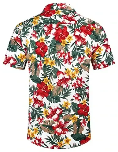 COOFANDY Mens Hawaiian Shirts Short Sleeve Casual Button Down Tropical Beach Shirt - 4