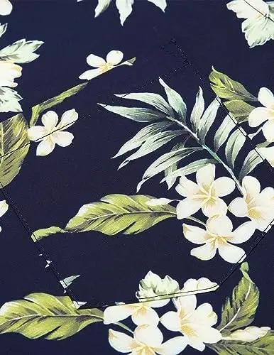 COOFANDY Mens Hawaiian Tropical Shirt Short Sleeve Casual Button Down Floral Summer Beach Shirts with Pocket - 3