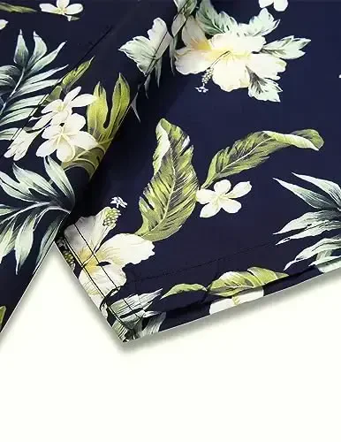 COOFANDY Mens Hawaiian Tropical Shirt Short Sleeve Casual Button Down Floral Summer Beach Shirts with Pocket - 5