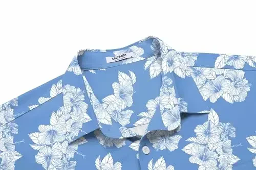 COOFANDY Mens Hawaiian Shirt Short Sleeve Button Down Shirts Tropical Floral Summer Beach Shirts - COOFANDY (1)