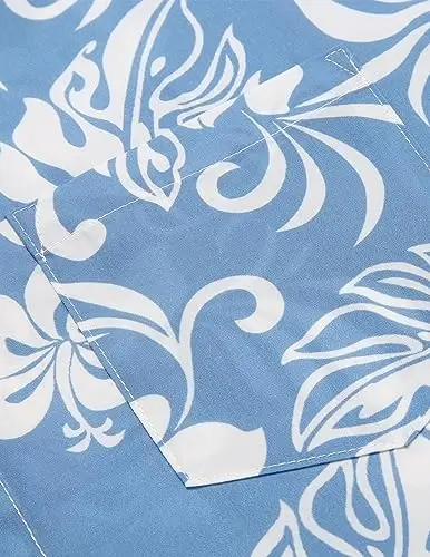 COOFANDY Mens Hawaiian Tropical Shirt Short Sleeve Casual Button Down Floral Summer Beach Shirts with Pocket - 4