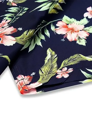 COOFANDY Mens Hawaiian Tropical Shirt Short Sleeve Casual Button Down Floral Summer Beach Shirts with Pocket - 6