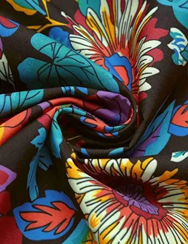 COOFANDY Mens Hawaiian Tropical Shirt Short Sleeve Casual Button Down Floral Summer Beach Shirts with Pocket - 6