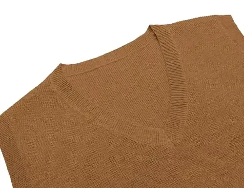 COOFANDY Men's Sweater Vest V Neck Sleeveless Sweater Slim Fit Casual Knitted Pullover Sweater - 1