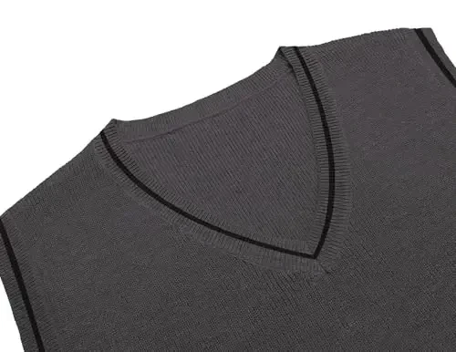 COOFANDY Men's Sweater Vest V Neck Sleeveless Sweater Slim Fit Casual Knitted Pullover Sweater 