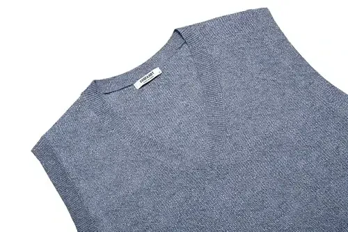 COOFANDY Men's Sweater Vest V Neck Sleeveless Sweater Slim Fit Casual Knitted Pullover Sweater - COOFANDY