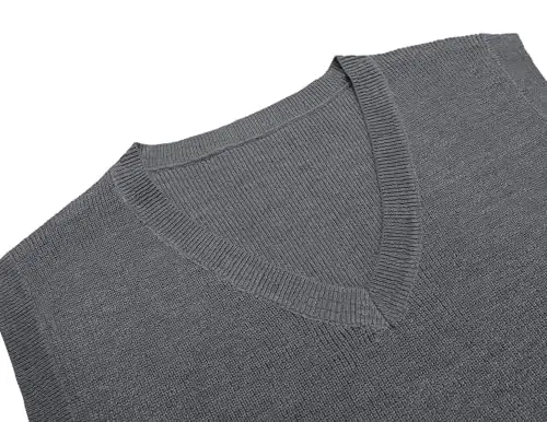 COOFANDY Men's Sweater Vest V Neck Sleeveless Sweater Slim Fit Casual Knitted Pullover Sweater - 1