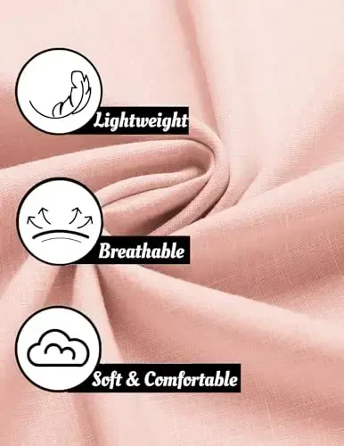 COOFANDY Mens Linen Shirt Casual Short Sleeve Button Down Shirts Summer Beach Vacation Tops - 5