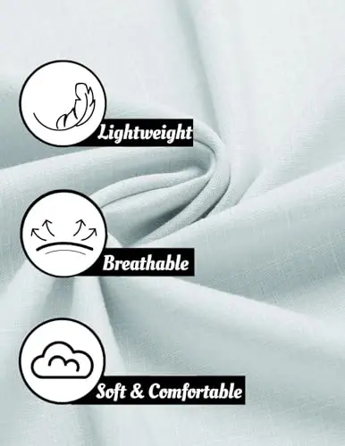 COOFANDY Mens Linen Shirt Casual Short Sleeve Button Down Shirts Summer Beach Vacation Tops - 5