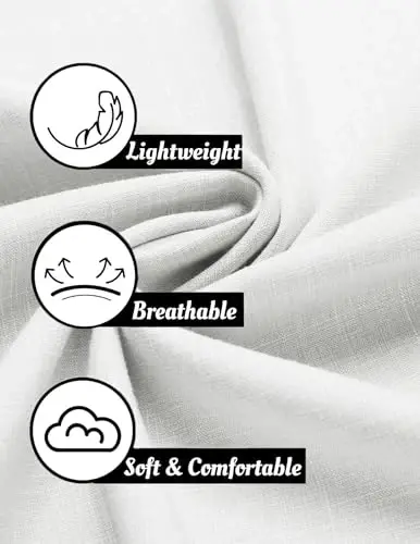 COOFANDY Mens Linen Shirt Casual Short Sleeve Button Down Shirts Summer Beach Vacation Tops - 5