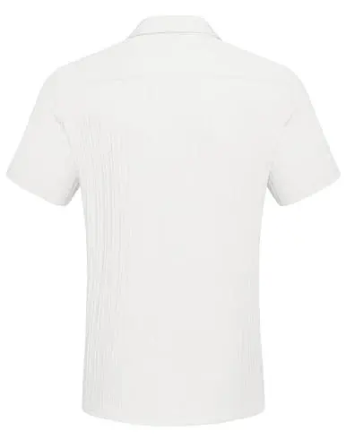 COOFANDY Men's Short Sleeve Button Down Shirt Casual Summer Beach Untucked Vacation Textured Shirts with Pocket - 6