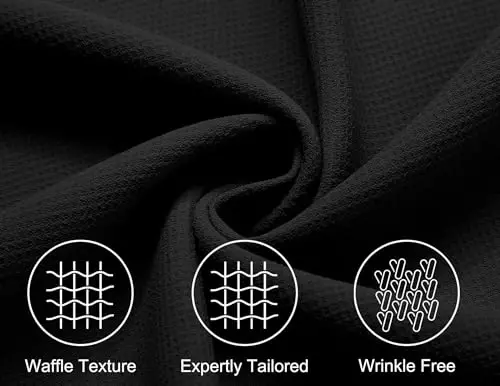 COOFANDY Mens Short Sleeve Button Down Shirts Waffle Shirt Casual Beach Summer Shirts Wrinkle Free Vacation Shirts - 5