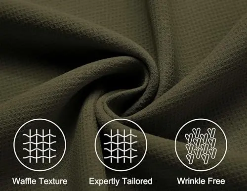 COOFANDY Mens Short Sleeve Button Down Shirts Waffle Shirt Casual Beach Summer Shirts Wrinkle Free Vacation Shirts - 5