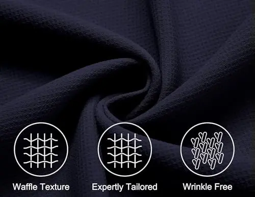 COOFANDY Mens Short Sleeve Button Down Shirts Waffle Shirt Casual Beach Summer Shirts Wrinkle Free Vacation Shirts - 5