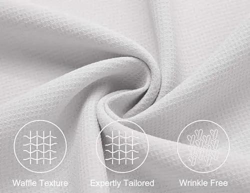 COOFANDY Mens Short Sleeve Button Down Shirts Waffle Shirt Casual Beach Summer Shirts Wrinkle Free Vacation Shirts - 5