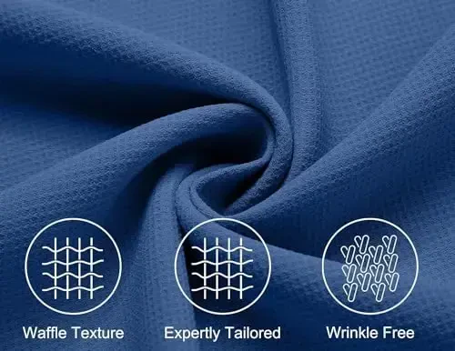 COOFANDY Mens Short Sleeve Button Down Shirts Waffle Shirt Casual Beach Summer Shirts Wrinkle Free Vacation Shirts - 5