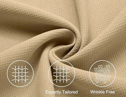 COOFANDY Mens Short Sleeve Button Down Shirts Waffle Shirt Casual Beach Summer Shirts Wrinkle Free Vacation Shirts - 5