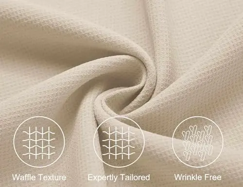 COOFANDY Mens Short Sleeve Button Down Shirts Waffle Shirt Casual Beach Summer Shirts Wrinkle Free Vacation Shirts - 5