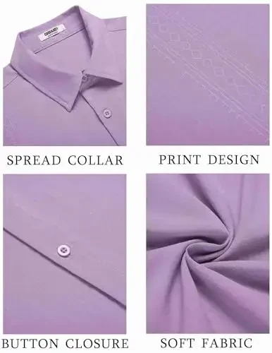 COOFANDY Men's Cuban Guayabera Shirt Short Sleeve Button Down Shirts Casual Summer Beach Shirts - 5