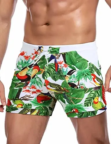 COOFANDY Swim Trunks for Men Sexy Swim Brief Square Leg Swimsuit Swimming Short Bathing Suit with Pocket S-XXL - COOFANDY