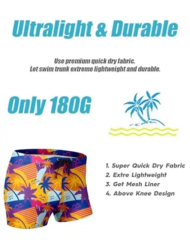 COOFANDY Men's Swimsuit Camo Quick Dry Mens Swimming Shorts Trunks with Pockets - 5