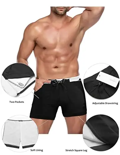 COOFANDY Men's Swimsuit Camo Quick Dry Mens Swimming Shorts Trunks with Pockets - 4