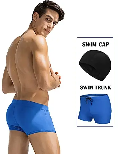 COOFANDY Swim Trunks for Men Sexy Swim Brief Square Leg Swimsuit Swimming Short Bathing Suit with Pocket S-XXL - 2