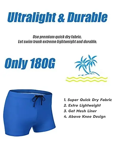 COOFANDY Swim Trunks for Men Sexy Swim Brief Square Leg Swimsuit Swimming Short Bathing Suit with Pocket S-XXL - 5