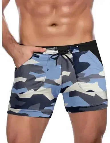COOFANDY Men's Swimsuit Camo Quick Dry Mens Swimming Shorts Trunks with Pockets - COOFANDY (1)