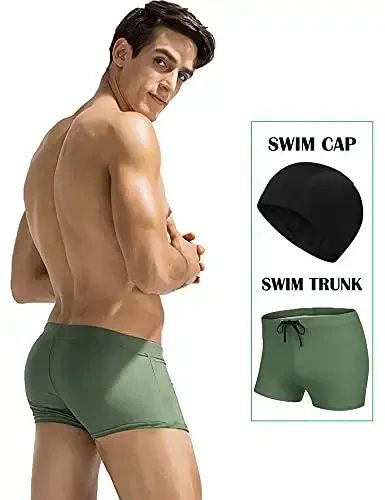 COOFANDY Mens Swim Briefs Square Cut Swim Trunk Swimming Short Swimwear Boardshort S-XXL - 2