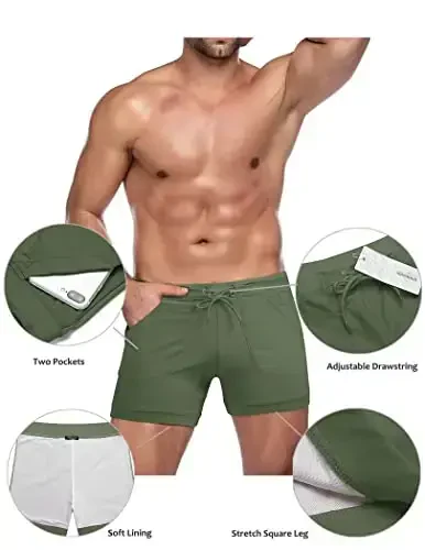 COOFANDY Men's Swimsuit Camo Quick Dry Mens Swimming Shorts Trunks with Pockets - 4