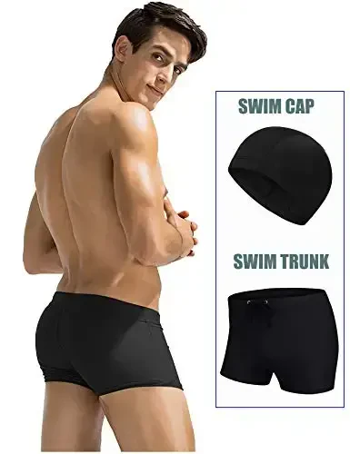COOFANDY Mens Swim Briefs Square Cut Swim Trunk Swimming Short Swimwear Boardshort S-XXL - 3