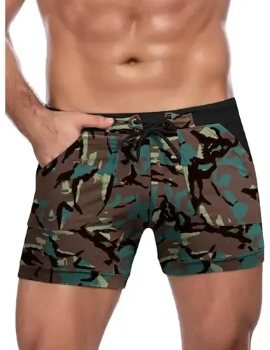 COOFANDY Swim Trunks for Men Sexy Swim Brief Square Leg Swimsuit Swimming Short Bathing Suit with Pocket S-XXL - 2