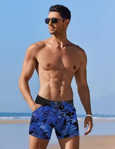 COOFANDY Swim Trunks for Men Sexy Swim Brief Square Leg Swimsuit Swimming Short Bathing Suit with Pocket S-XXL - COOFANDY (1)