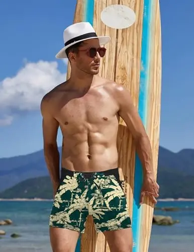 COOFANDY Swim Trunks for Men Sexy Swim Brief Square Leg Swimsuit Swimming Short Bathing Suit with Pocket S-XXL - 3