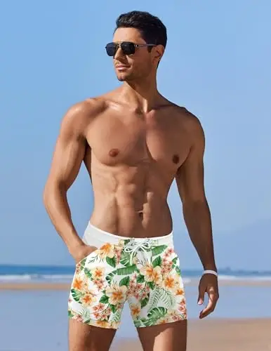 COOFANDY Swim Trunks for Men Sexy Swim Brief Square Leg Swimsuit Swimming Short Bathing Suit with Pocket S-XXL - COOFANDY (1)