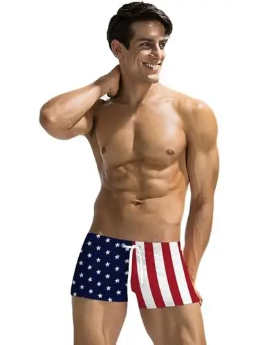 COOFANDY Swim Trunks for Men Sexy Swim Brief Square Leg Swimsuit Swimming Short Bathing Suit with Pocket S-XXL - COOFANDY