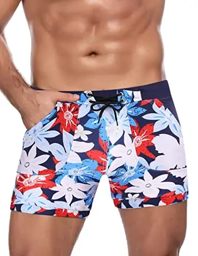 COOFANDY Swim Trunks for Men Sexy Swim Brief Square Leg Swimsuit Swimming Short Bathing Suit with Pocket S-XXL - 2