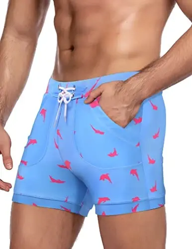 COOFANDY Swim Trunks for Men Sexy Swim Brief Square Leg Swimsuit Swimming Short Bathing Suit with Pocket S-XXL - 3