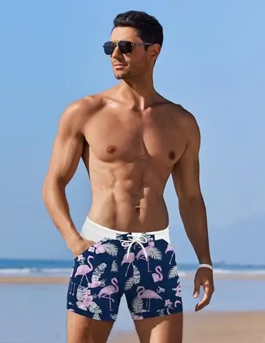 COOFANDY Swim Trunks for Men Sexy Swim Brief Square Leg Swimsuit Swimming Short Bathing Suit with Pocket S-XXL - COOFANDY (1)