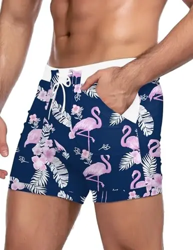 COOFANDY Swim Trunks for Men Sexy Swim Brief Square Leg Swimsuit Swimming Short Bathing Suit with Pocket S-XXL - 4