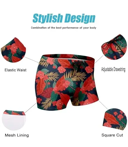 COOFANDY Men's Swimsuit Camo Quick Dry Mens Swimming Shorts Trunks with Pockets - 4