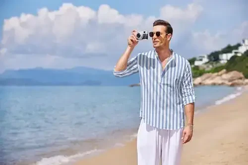 COOFANDY Men's Cotton Linen Henley T-Shirt Long Sleeve Hippie Casual Beach T-Shirts - 4