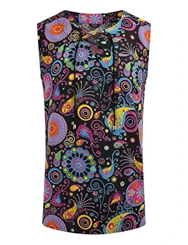 COOFANDY Men's Cotton Linen Tank Top Shirts Casual Sleeveless Lace Up Beach Hippie Tops Bohemian Renaissance Pirate Tunic - 4