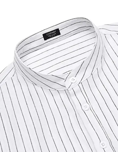 COOFANDY Men's Cotton Linen Henley T-Shirt Long Sleeve Hippie Casual Beach T-Shirts - 6