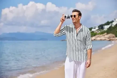 COOFANDY Men's Cotton Linen Henley T-Shirt Long Sleeve Hippie Casual Beach T-Shirts - COOFANDY (1)