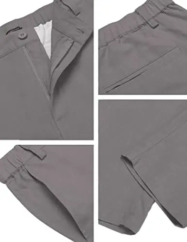 COOFANDY Men's Cotton Linen Pants Elastic Waist Lightweight Casual Pants Relaxed Fit Yoga Beach Pants with Pockets - 5