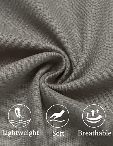 COOFANDY Men's Cotton Linen Pants Elastic Waist Lightweight Casual Pants Relaxed Fit Yoga Beach Pants with Pockets - 6