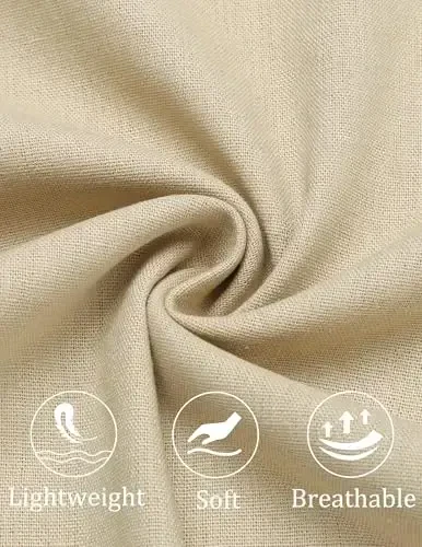 COOFANDY Men's Cotton Linen Pants Elastic Waist Lightweight Casual Pants Relaxed Fit Yoga Beach Pants with Pockets - 6